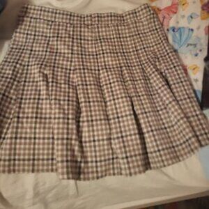 Juniors Hippie Rose Brown and White Houndstooth Skirt Size L
